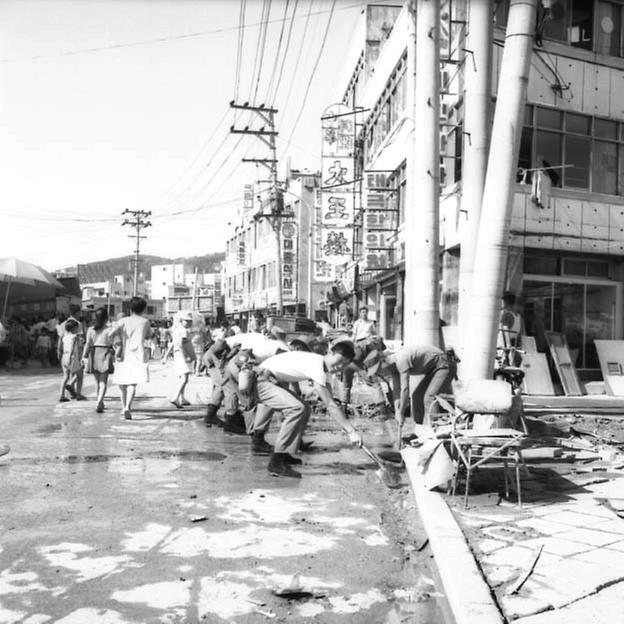 수해복구작업(예비군,군인)