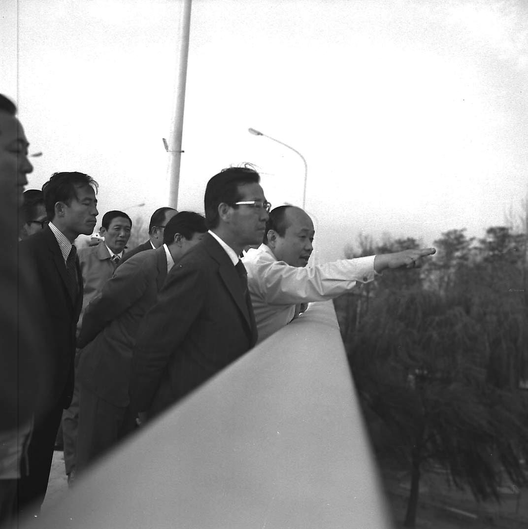 김종필 국무총리, 영동대교 시찰