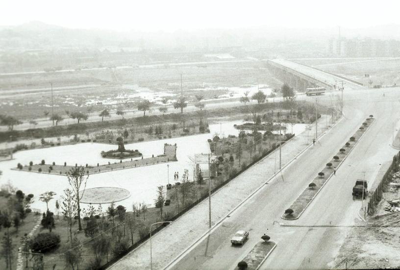 1976년 여의교 공사 현장