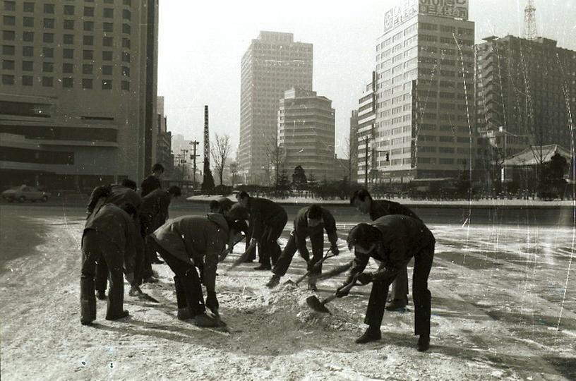 1978년 서울 시내 제설작업