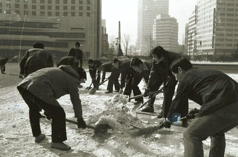 1978년 서울 시내 제설작업