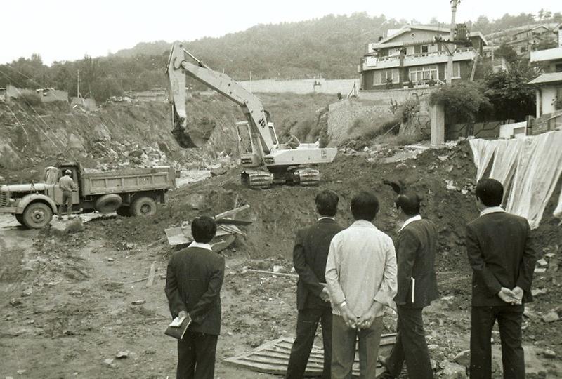 구자춘 서울시장, 성산대교 공사 현장 시찰