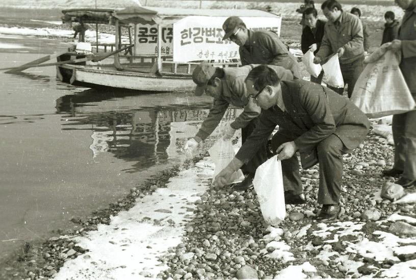 한강변 조류 먹이주기 운동