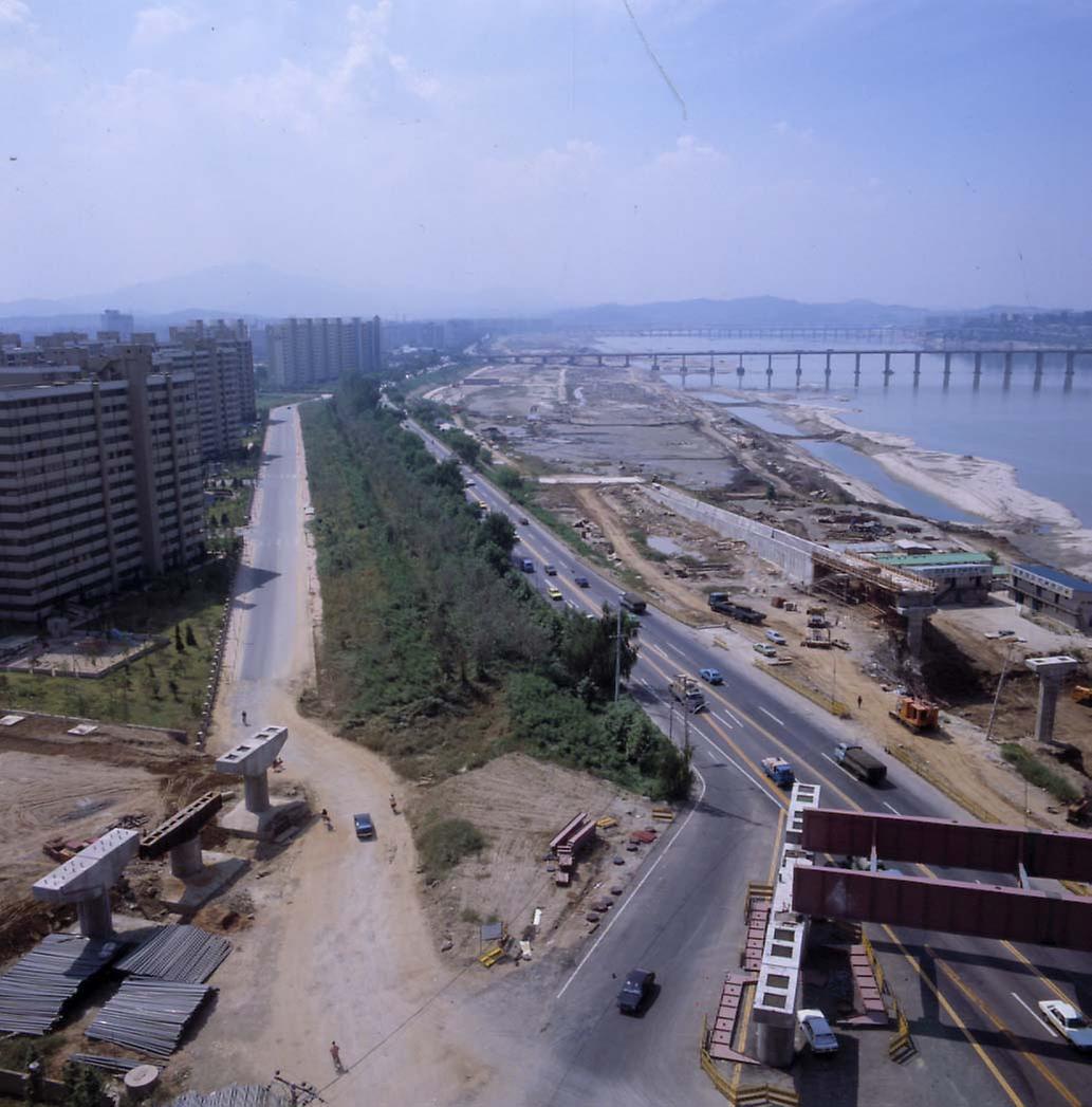 1984년 동호대교 공사현장 일원 전경