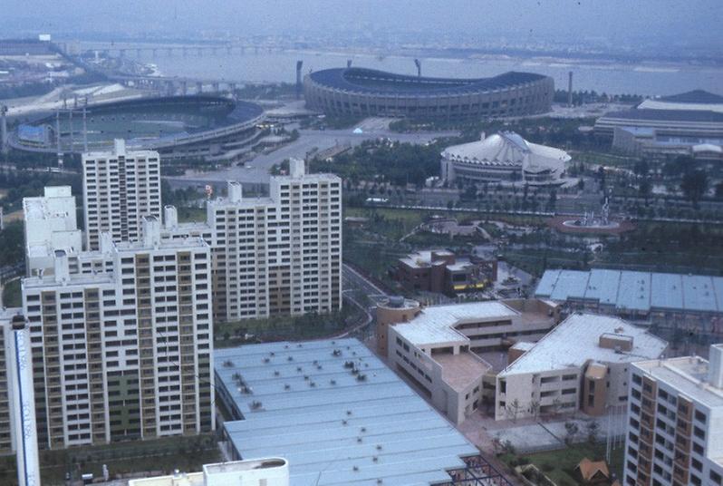 1986년 아시아 경기대회 개막 전 서울시내 전경