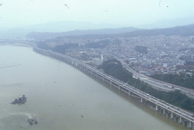 1986년 아시아 경기대회 개막 전 서울시내 전경