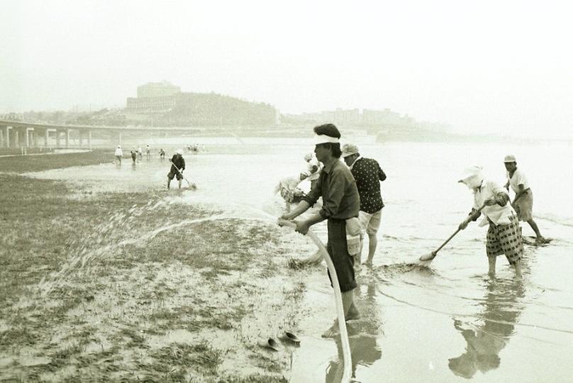 수해 복구 작업(잠수교)