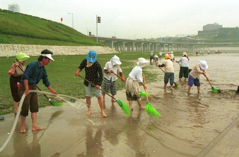 1987년 한강 수해 현장