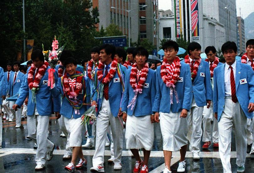 서울올림픽 참가 선수단 시가행진