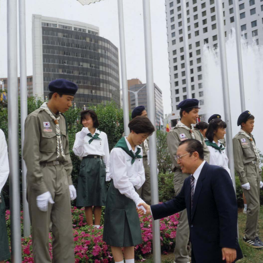 올림픽 참가국 국기 게양식