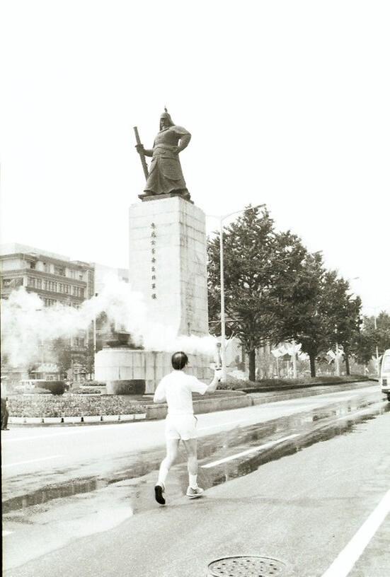 올림픽 성화 봉송주자 예행 연습 전경