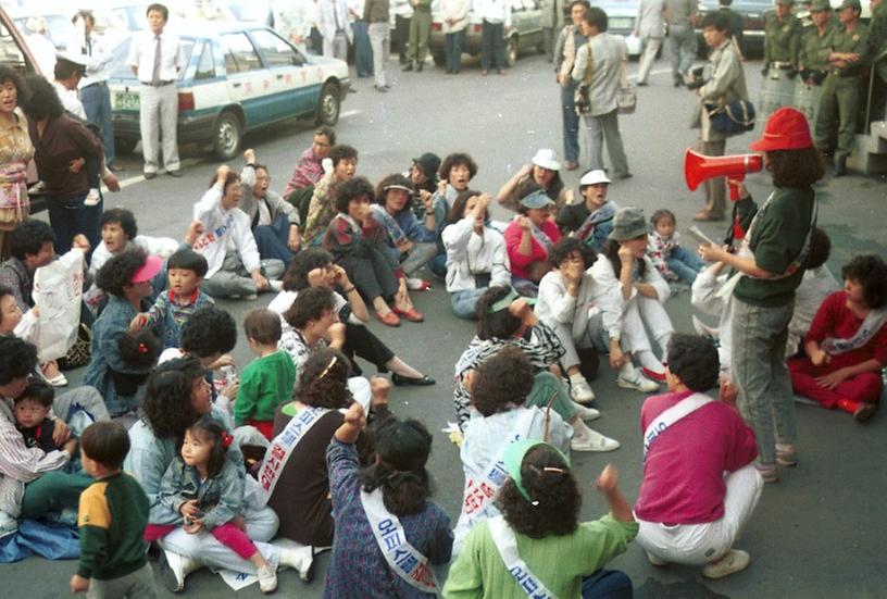1989년 시위 현장 전경