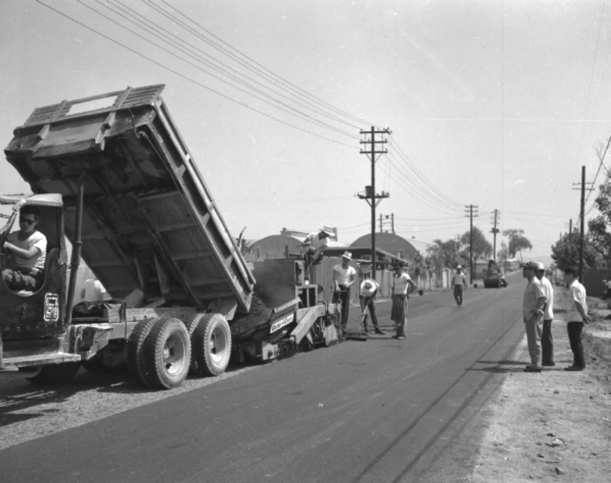 1962년 도로공사 현장 전경